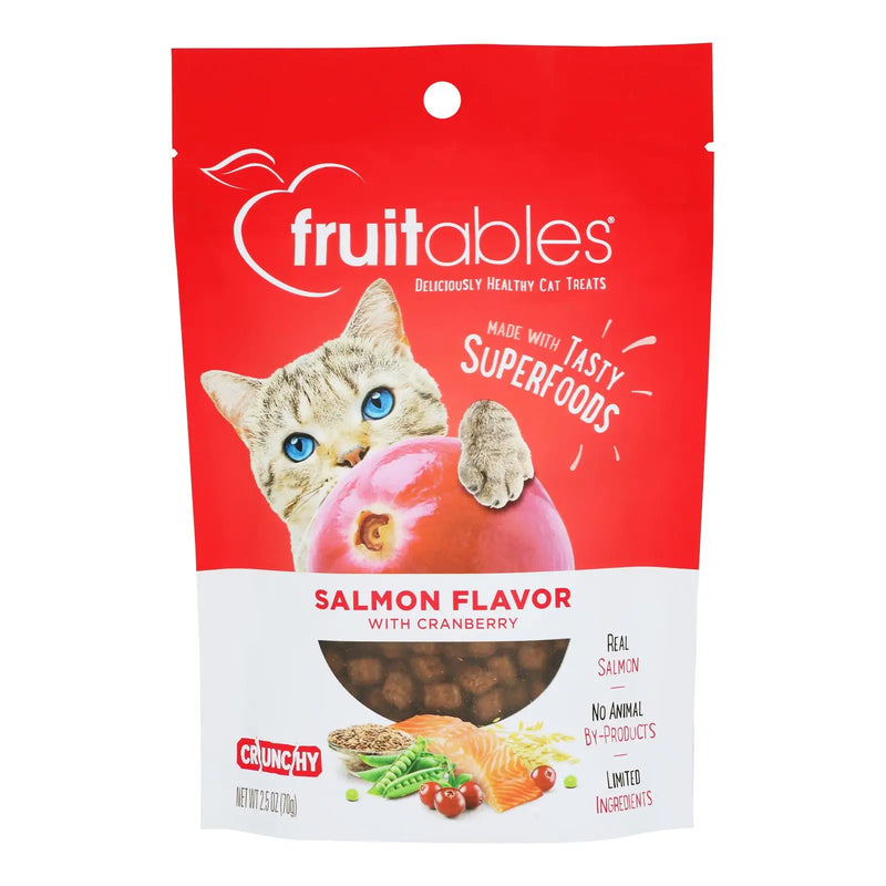 Fruitables Organic Cat Treats 2.5 oz Bag Salmon/ Cranberry